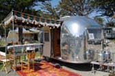 1963 Airstream Bambi Travel Trailer With Green Striped Side Awning